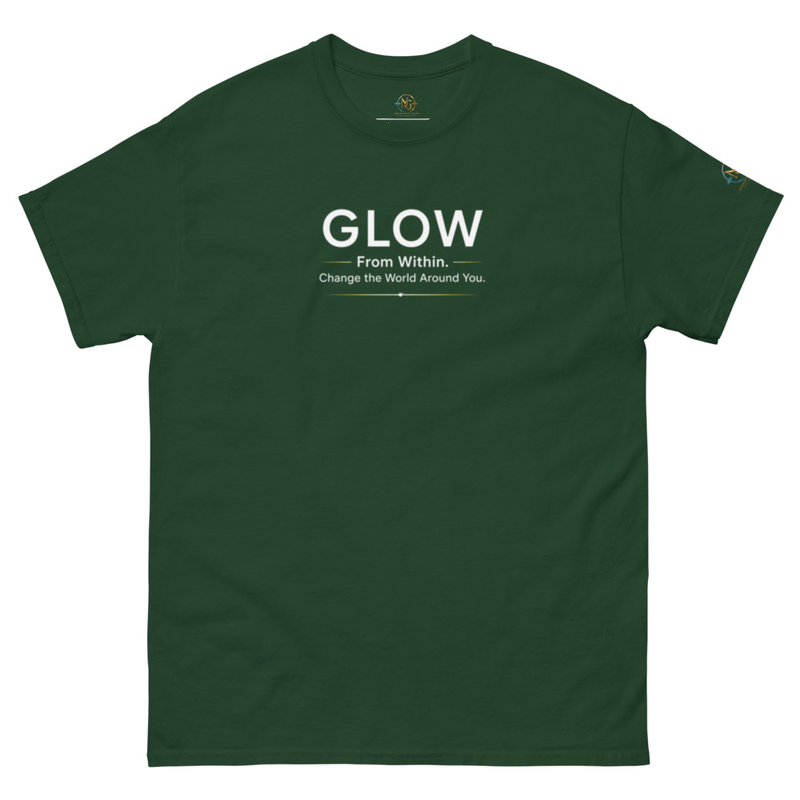 Glow Unisex classic tee (White letters) – XL, Forest Green