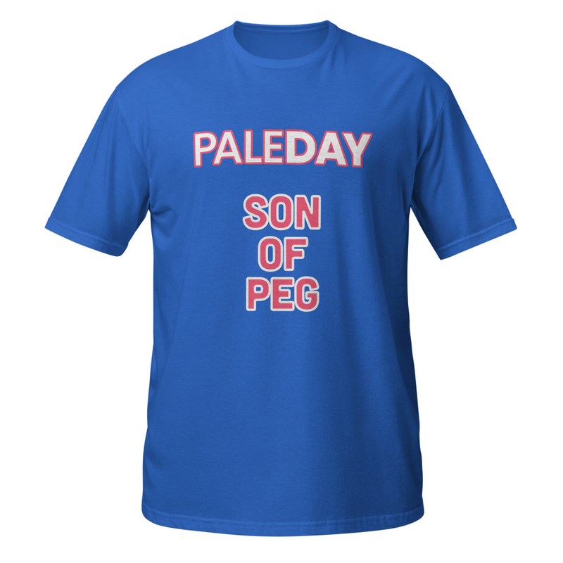 PaleDAY Son-of-Peg Unisex T-Shirt with fuschia/white logo