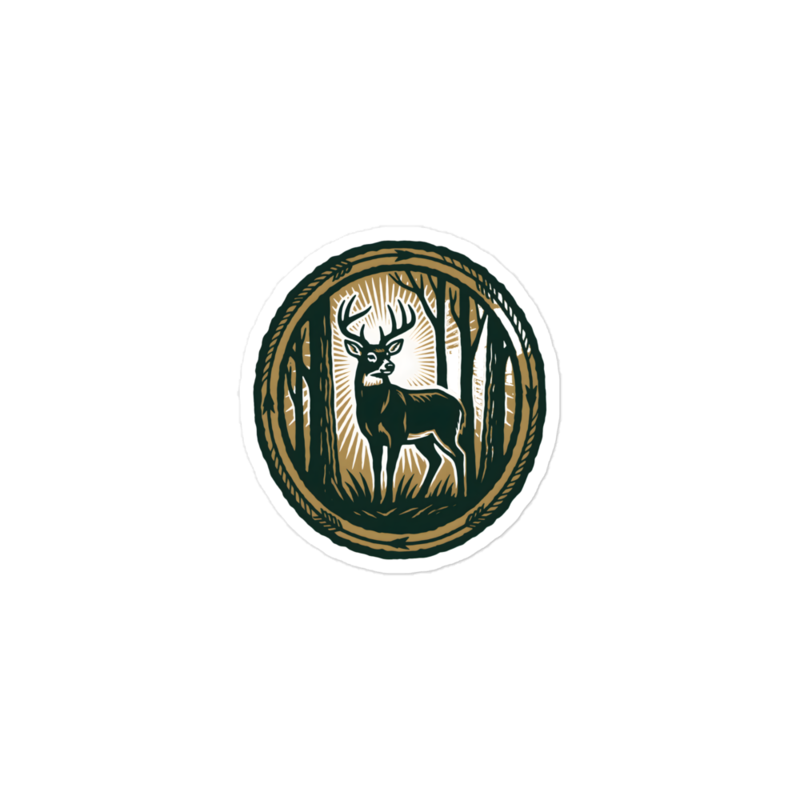 Woodcut Badge Sticker (Artist Series) mockup
