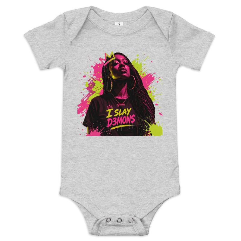 Baby short sleeve "I slay D3MON$" one piece