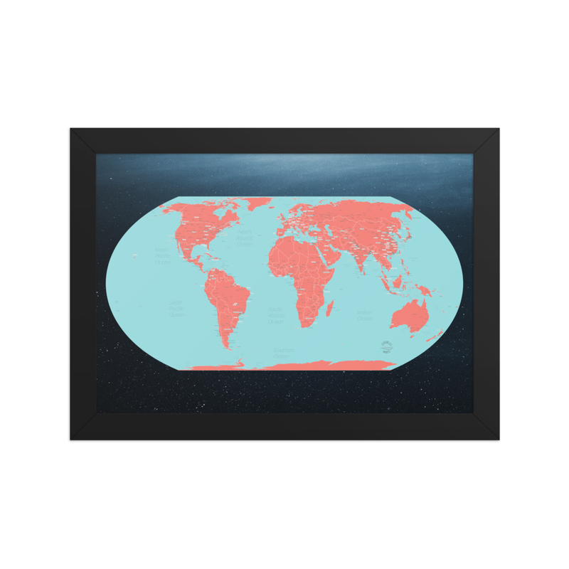 World Map - Framed matte paper poster