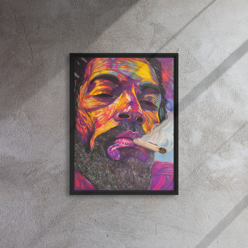 Peace and Love Framed Canvas – 18″×24″, Black