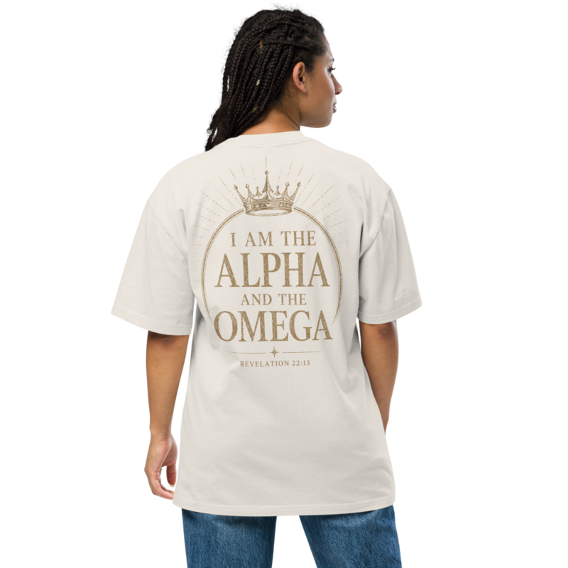 Alpha and Omega Oversized faded t-shirt – XL, Faded Bone