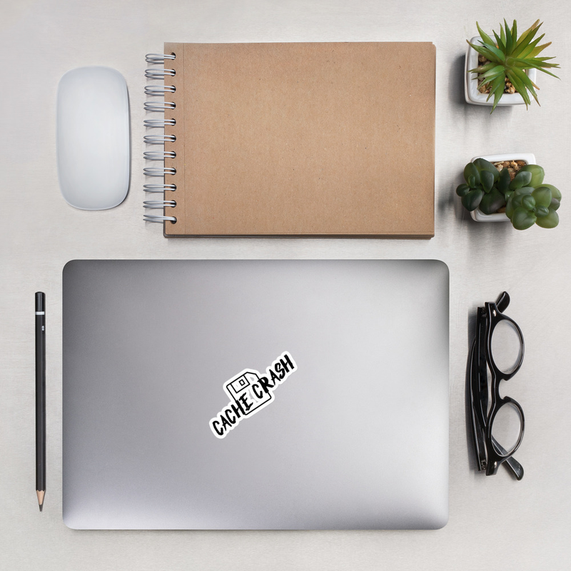 Cache Crash wide logo sticker
