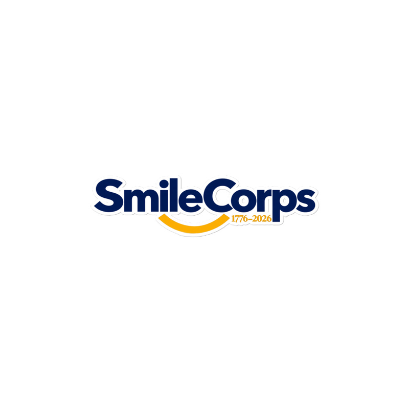 SmileCorps™ Founder Edition Sticker | 1776–2026 – 15″×3.75″, White