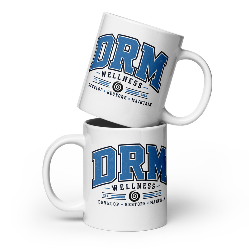 DRM Athletics Varsity 20oz coffee mug | Develop. Restore. Maintain.