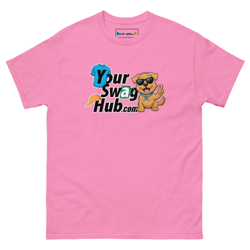 Your Swag Hub Stacked Classic Tee – S, Azalea