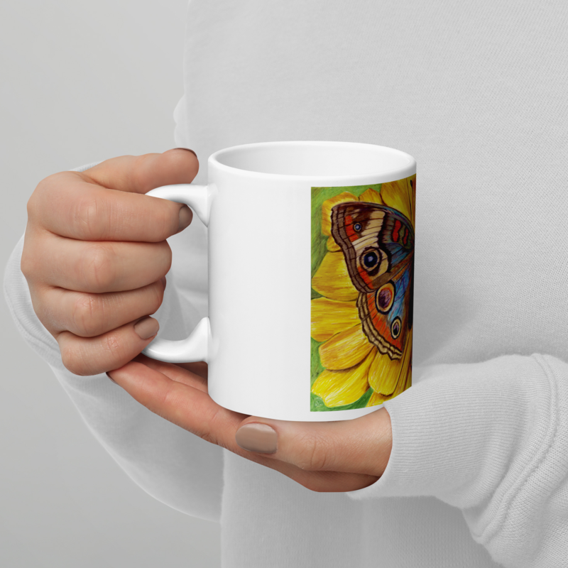 On the Wings of Love - White glossy mug