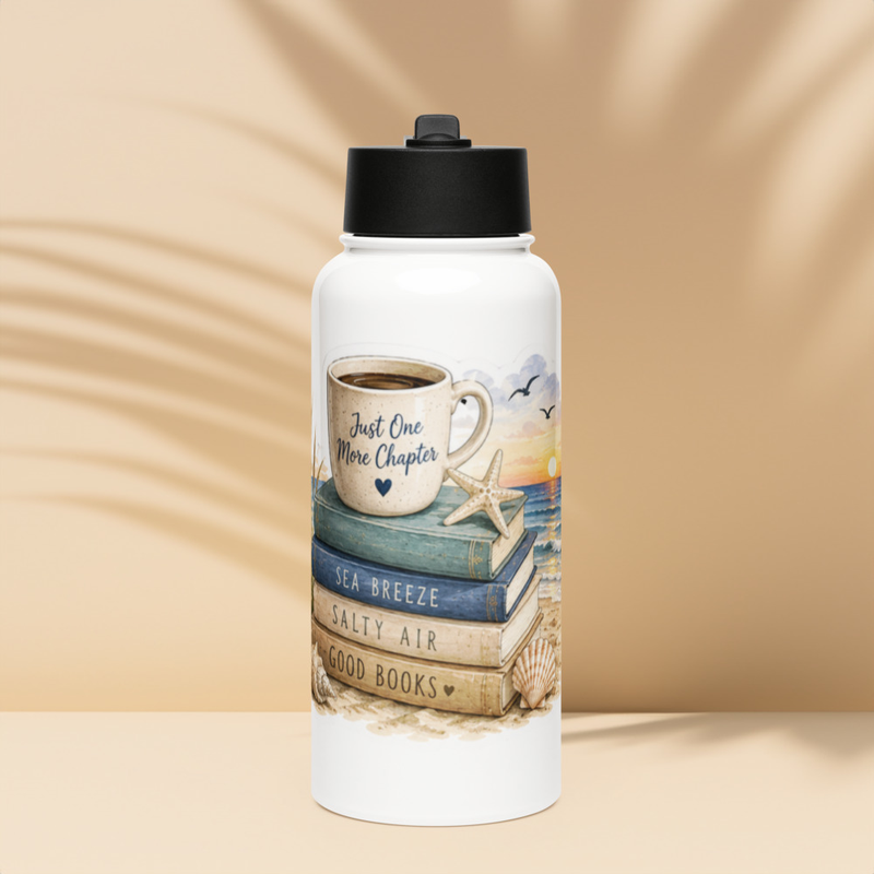 One more chapter Stainless steel water bottle with a straw lid