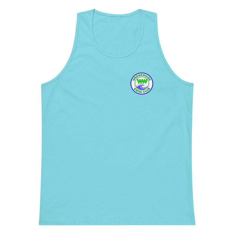 Men’s premium tank top small logo – XL, Pacific Blue