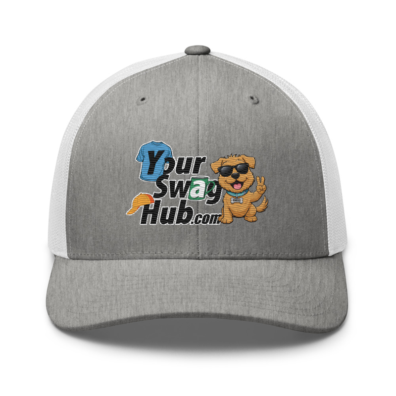 Your Swag Hub Trucker Cap – One size, Heather Grey/White