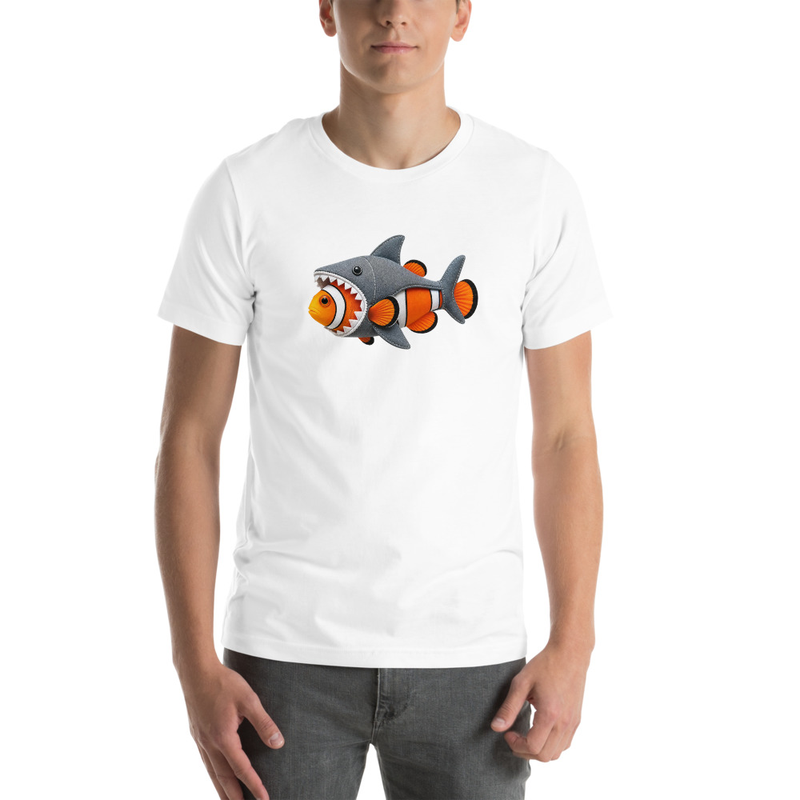 Ocellaris Clownfish Fish in Shark Costume T-Shirt