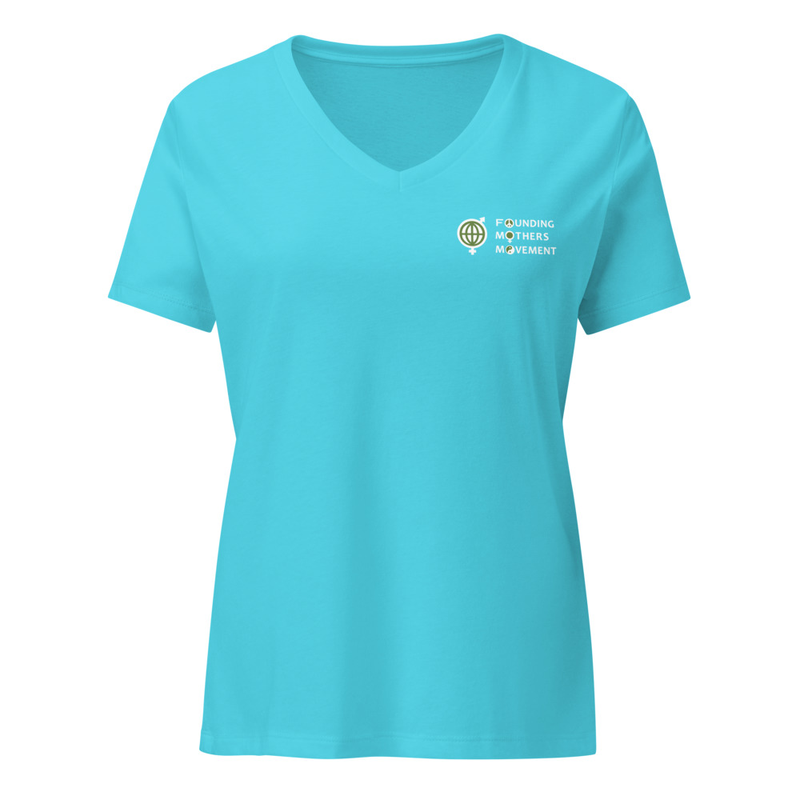 Embroidered FMM Women’s relaxed v-neck t-shirt – Image 4