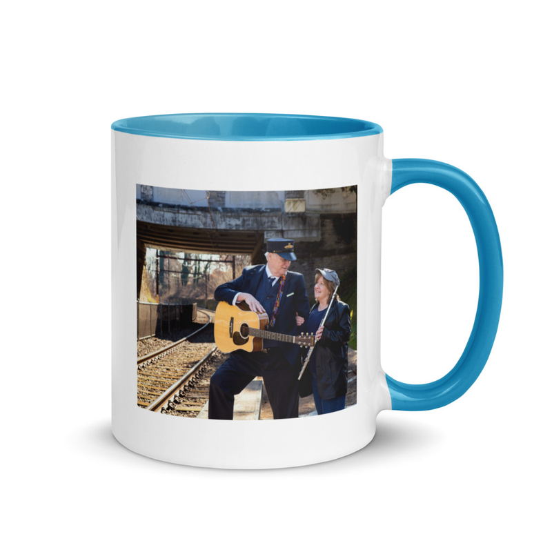 Blue & White Mug - Pop's Train Style 2