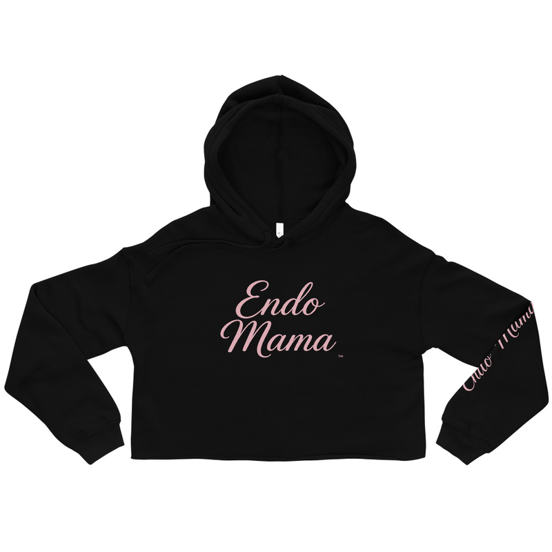 Endo Mama Black Crop Hoodie with Endo Mama Sleeve