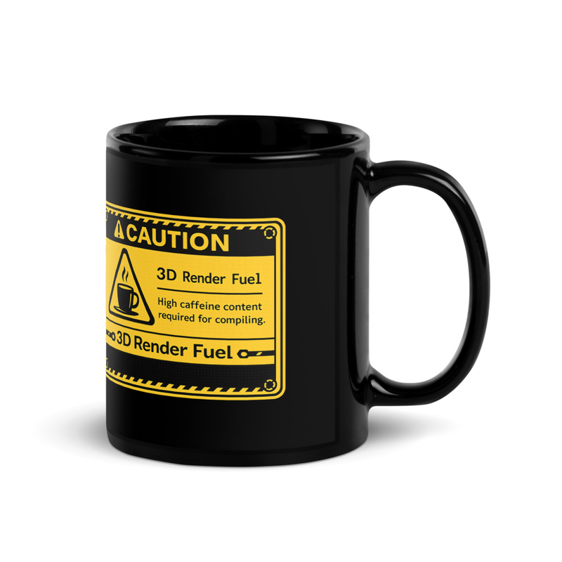 Render Fuel: 3D Artist Warning Label Mug