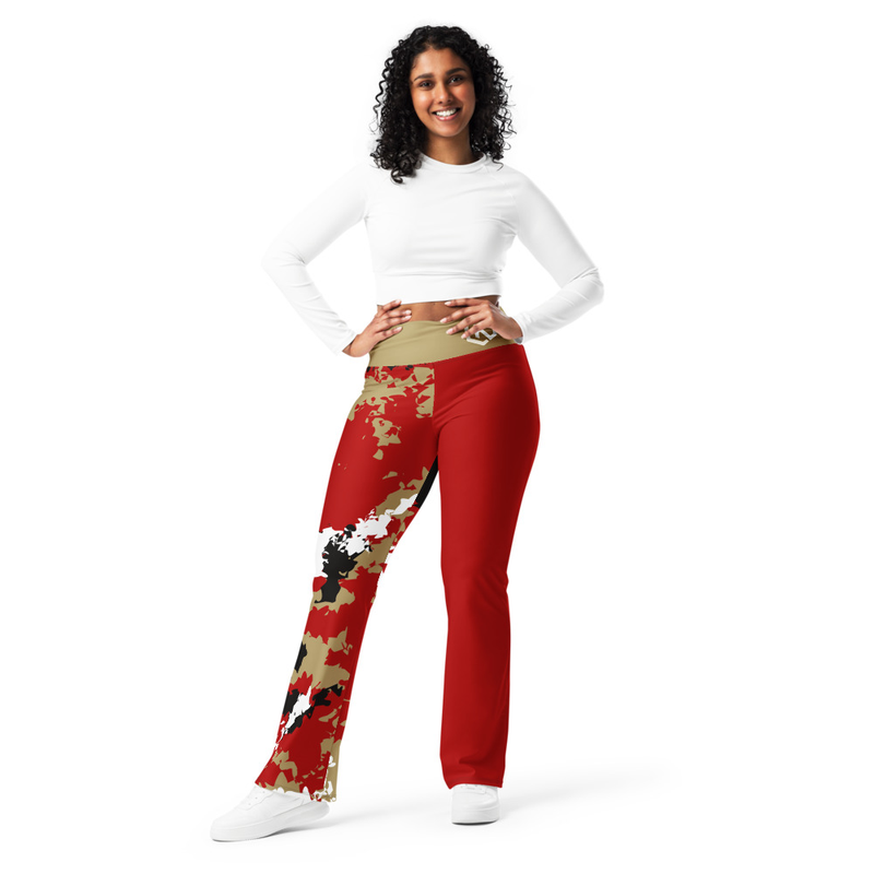 Kicxs Flare Leggings - Burnt Red/Gold Camo
