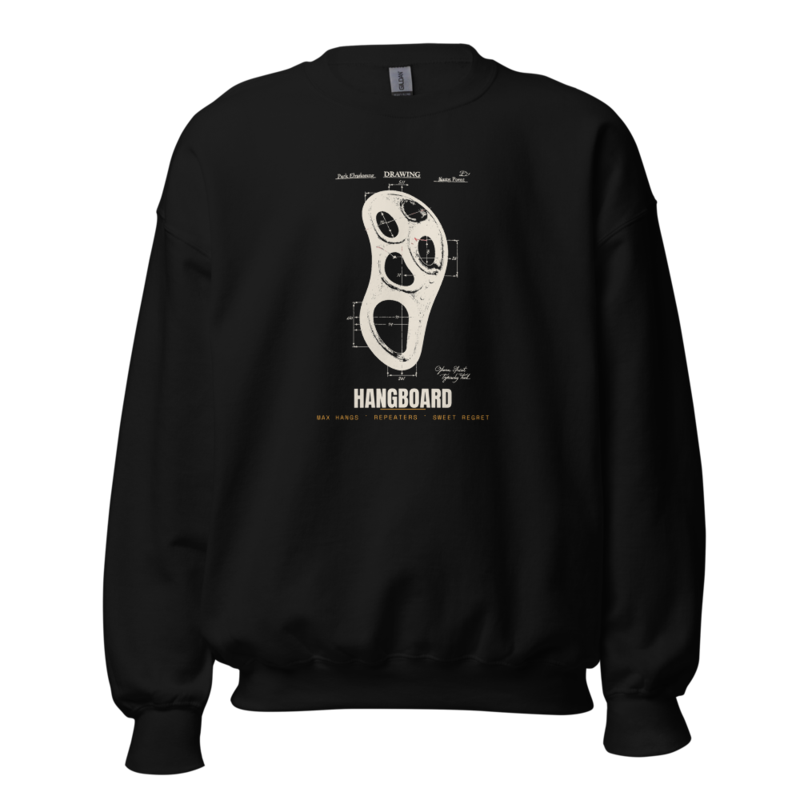 The Hangboard Crewneck mockup