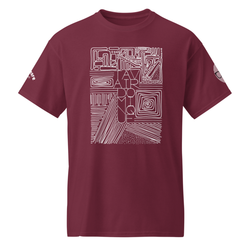Stacked Name Design Inverted + Sleeve Logos - T-Shirt