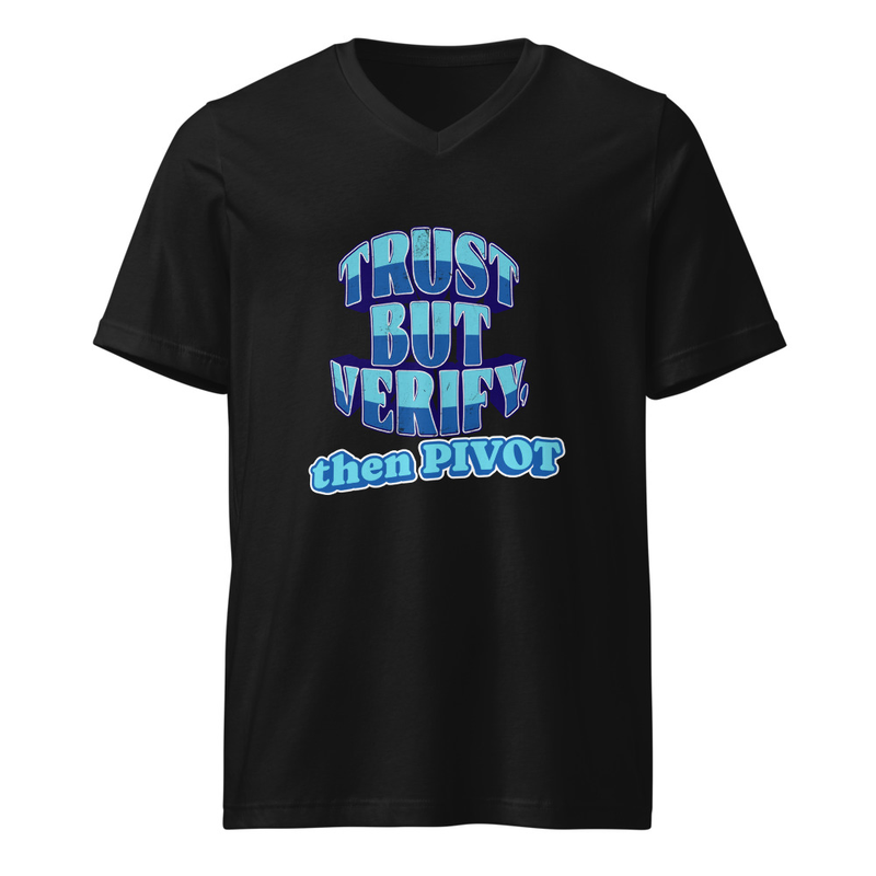 Trust but Verify Unisex Short Sleeve V-Neck T-Shirt