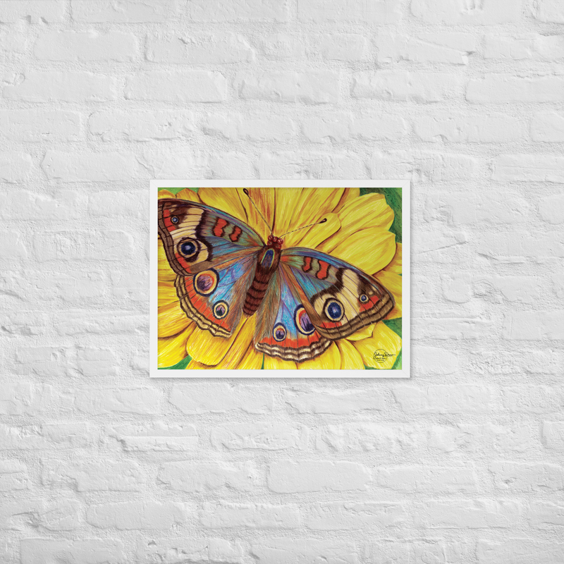 On The Wings Of Love Framed Print – 18″×24″, White