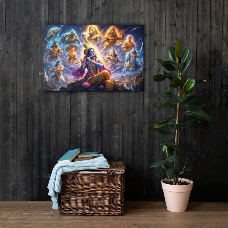 Dashavatara Thin Canvas – 24″×36″