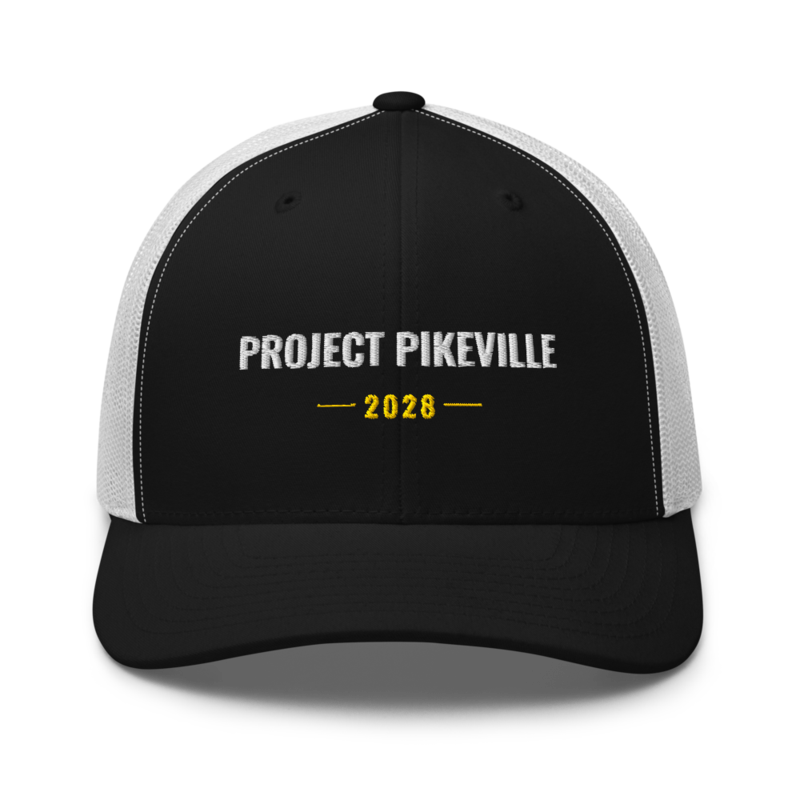 Project Pikeville 2028 Trucker Snapback in Black/White