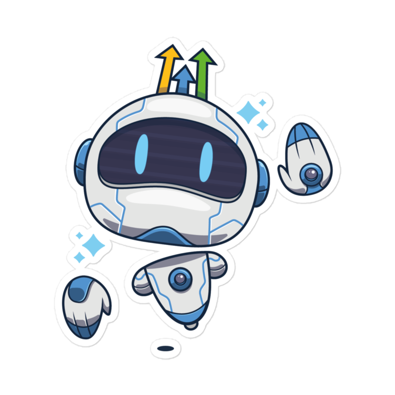 Bot Bubble-free stickers – 5.5″×5.5″, White