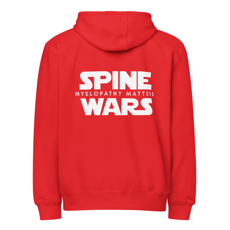Spine Wars Front and Back White Print Hoodie