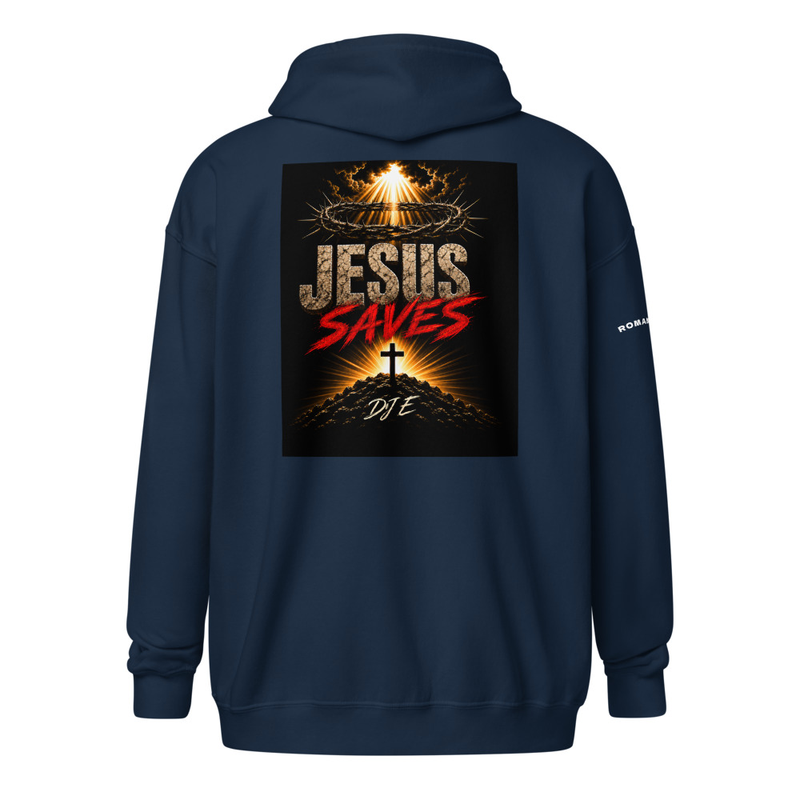 Jesus Saves-Romans 1:16 Unisex heavy blend zip hoodie