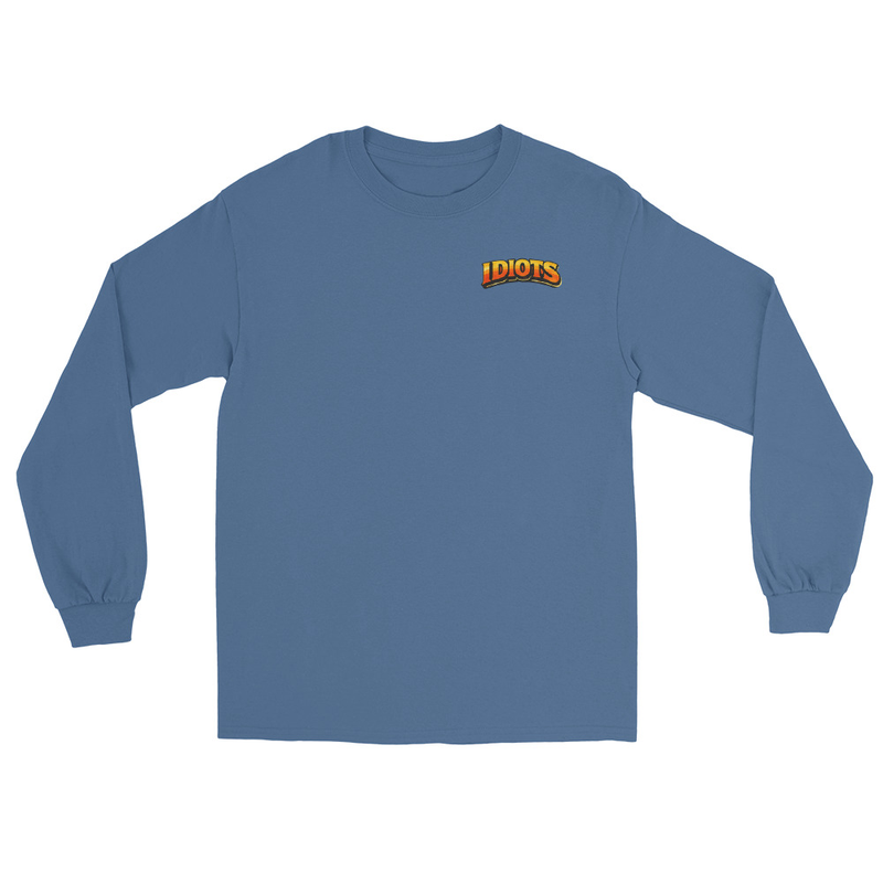 IDIOTS Classic Unisex Long Sleeve Shirt – XL, Indigo Blue