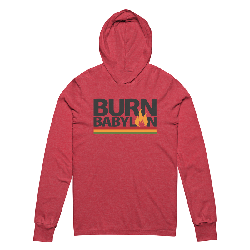 Burn Babylon Unisex Hooded long-sleeve tee – XL, Heather Red