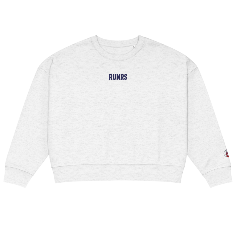 RUNRS University Embroidered Women’s crew neck sweatshirt - Heather Grey