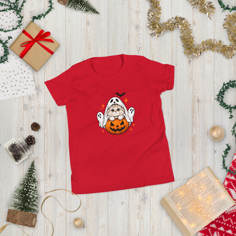 Persian Cat Ghost Pumpkin Halloween T-shirt