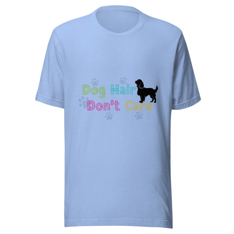 Dog Hair, Don't Care Pastel Tee in Heather Carolina Blue