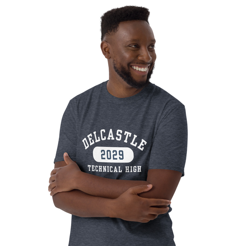 Short-Sleeve T-Shirt - Class of 2029 (White Font) – S, Heather Navy
