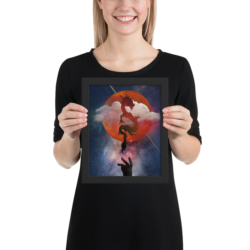 Crimson Moon Lucidity Framed poster