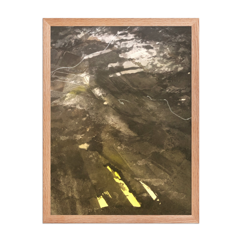 Perceptual Field 0084 – Under the Surface – Framed Print – 18″×24″, Red Oak