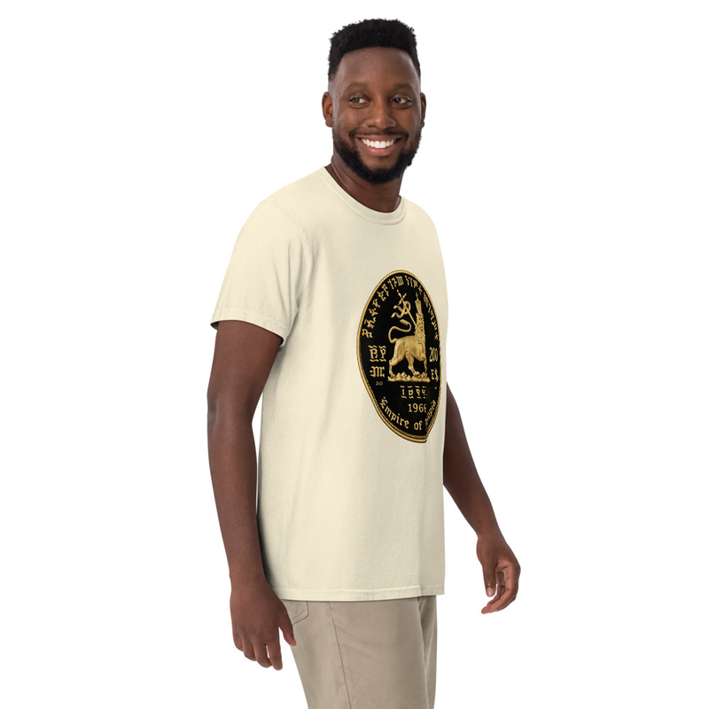 Unisex RTV-HC-0001 - 1966 Ethiopian Empire 200 Dollar Gold Proof (Reverse) garment-dyed heavyweight t-shirt