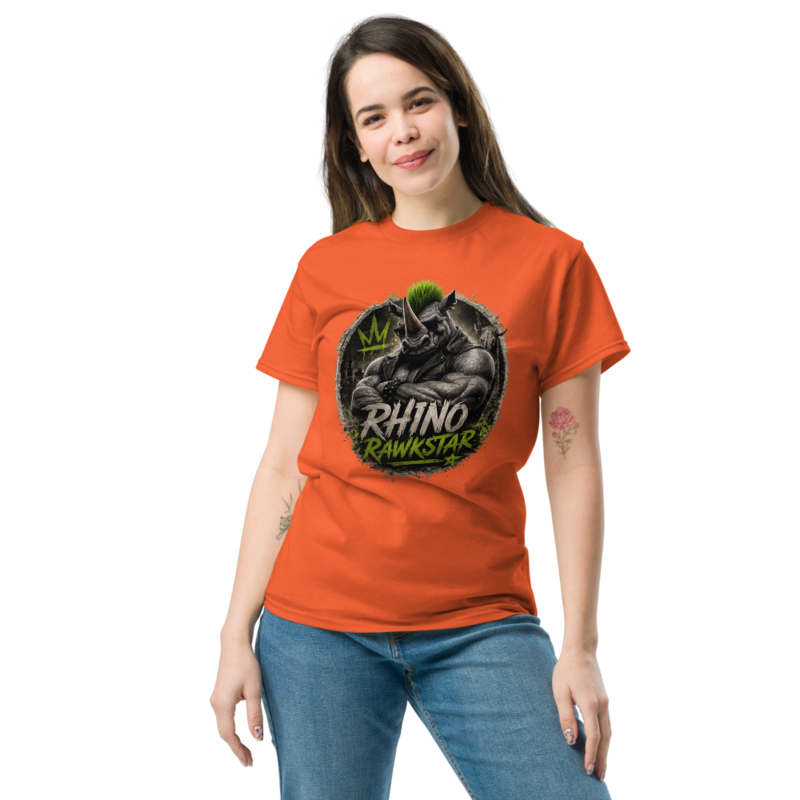 Rhino Rawkstar Emblem Classic Tee — Orange / S