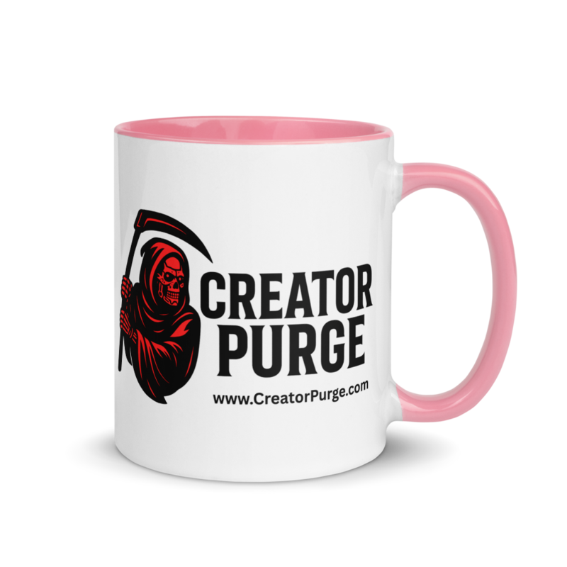 Creator Purge Logo Mug with Color Inside in Pink