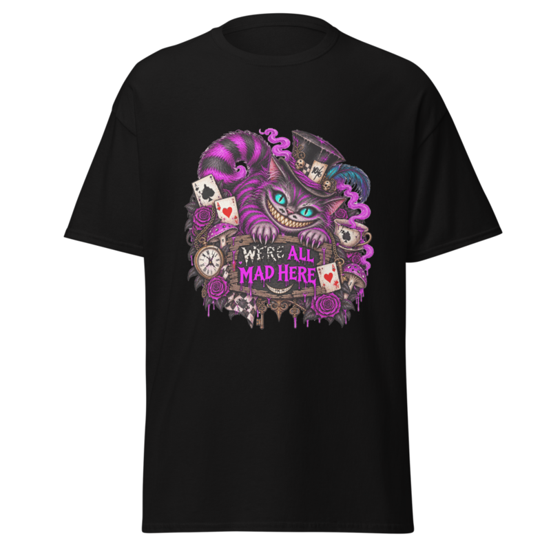 Gato Cheshire: Camiseta unisex · Negro