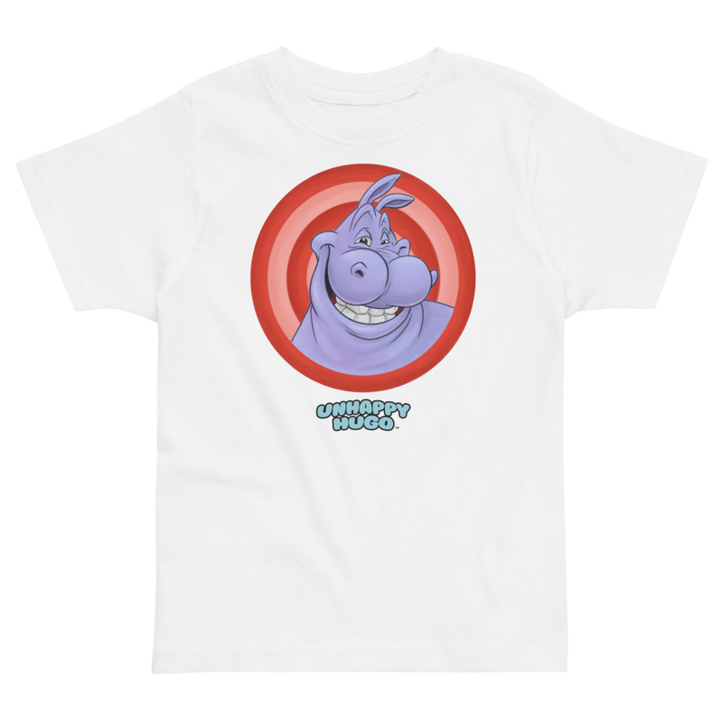Unhappy Hugo Red Circles T-Shirt for Preschoolers – 2, White