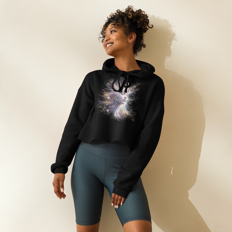 Dissolution: Women’s Cosmic Crop Hoodie / Black / S