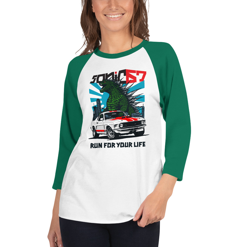 Lizard Mustang - 3/4 sleeve raglan shirt
