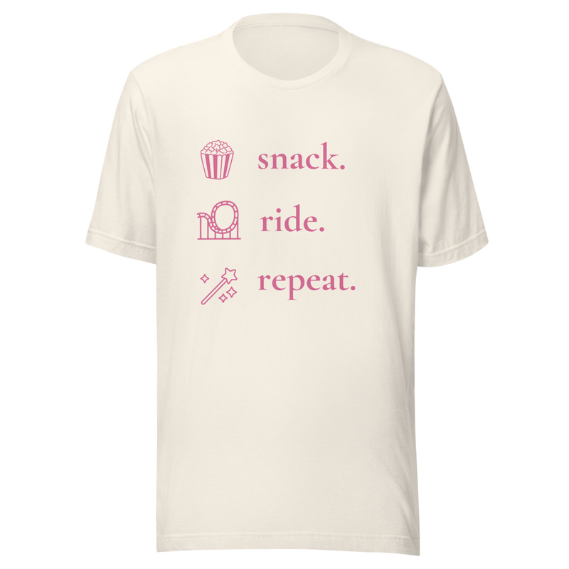 Snack, Ride, Repeat Pink Tee