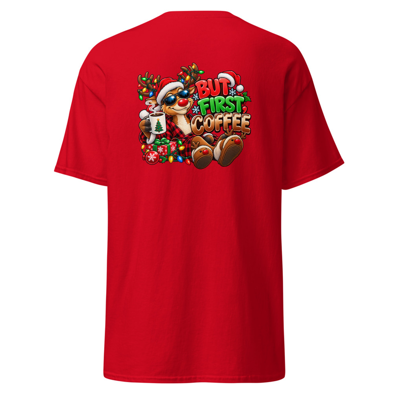 But First Coffee Christmas Unisex classic tee – S, Red