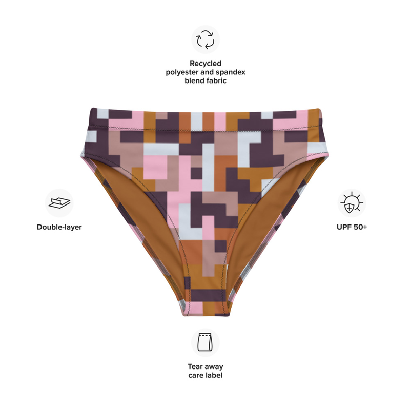 Recycled high-waisted bikini bottom
