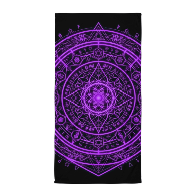 Uncle Benny ® Quantum Encryption IBM Quantum Computer Beach Towel Neon Purple EST. 2020