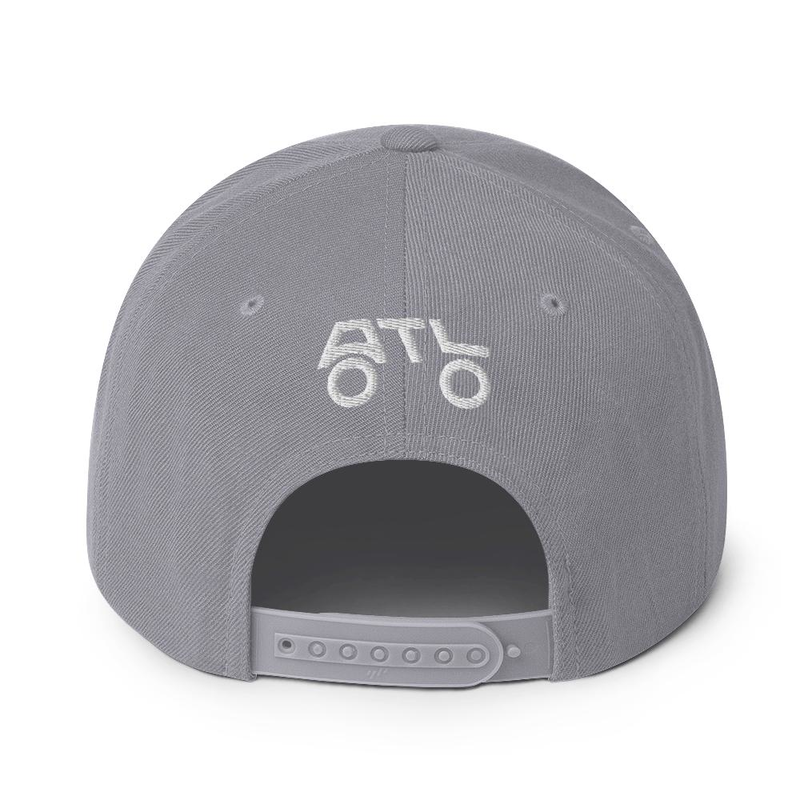 Snapback Hat  (Rear Brand Mark) - WHITE LOGO – One size, Silver